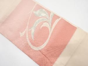 唐草模様織り出し　名古屋帯